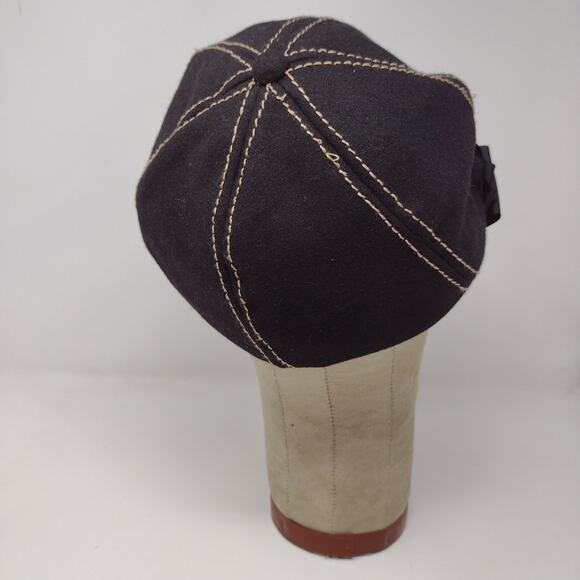 Womens Charming Charlie Newsboy Mushroom Hat OS Black Bow Polyester Logo - Picture 6 of 9